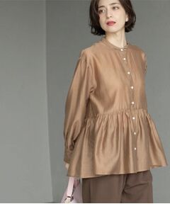 OPAQUE.CLIP / オペーク ドット クリップ シャツ・ブラウス | シアーペプラムブラウス【洗濯機洗い可】