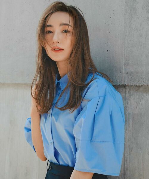 OPAQUE.CLIP / オペーク ドット クリップ シャツ・ブラウス | 《美人百花掲載》ランタンスリーブシャツ【洗濯機洗い可】 | 詳細1