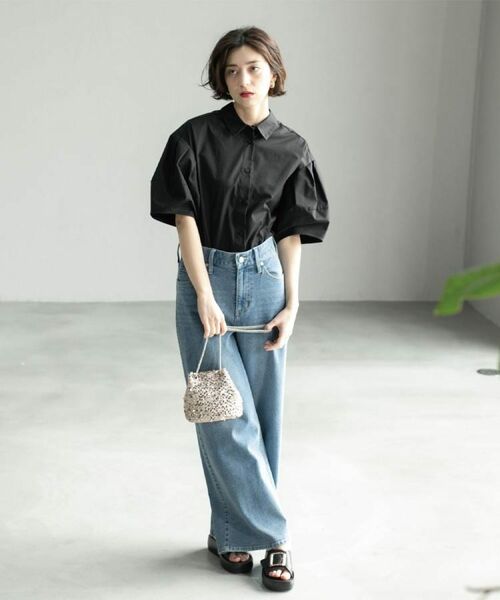 OPAQUE.CLIP / オペーク ドット クリップ シャツ・ブラウス | 《美人百花掲載》ランタンスリーブシャツ【洗濯機洗い可】 | 詳細14