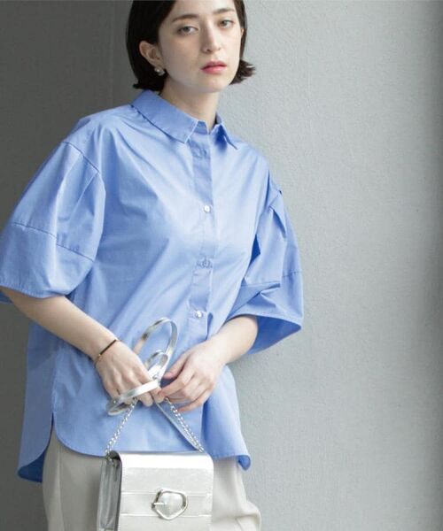 OPAQUE.CLIP / オペーク ドット クリップ シャツ・ブラウス | 《美人百花掲載》ランタンスリーブシャツ【洗濯機洗い可】 | 詳細21