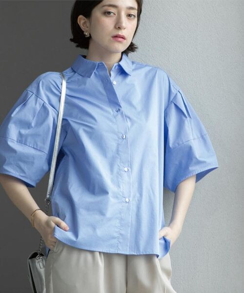 OPAQUE.CLIP / オペーク ドット クリップ シャツ・ブラウス | 《美人百花掲載》ランタンスリーブシャツ【洗濯機洗い可】 | 詳細24