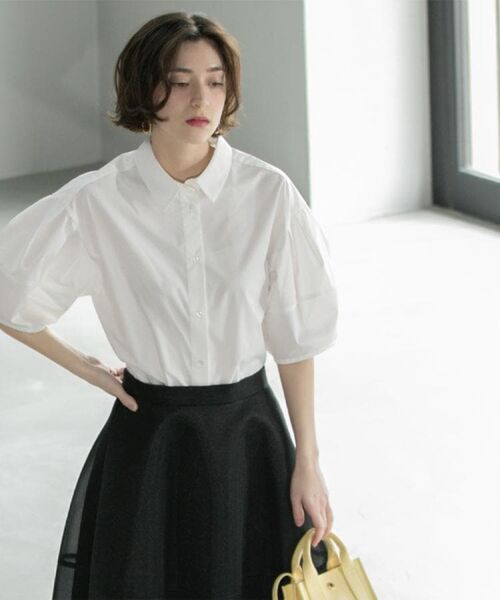 OPAQUE.CLIP / オペーク ドット クリップ シャツ・ブラウス | 《美人百花掲載》ランタンスリーブシャツ【洗濯機洗い可】 | 詳細4