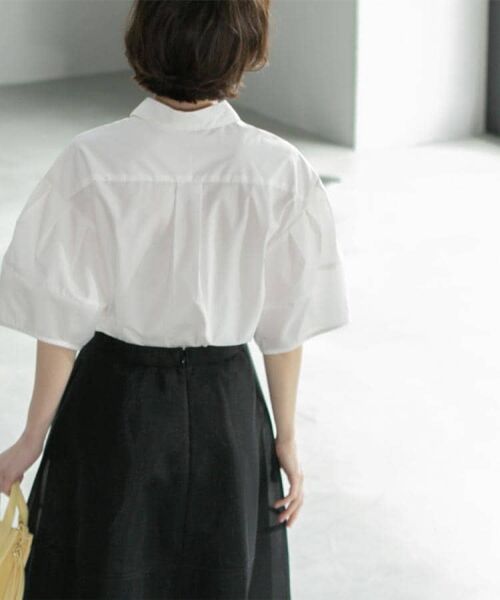 OPAQUE.CLIP / オペーク ドット クリップ シャツ・ブラウス | 《美人百花掲載》ランタンスリーブシャツ【洗濯機洗い可】 | 詳細7