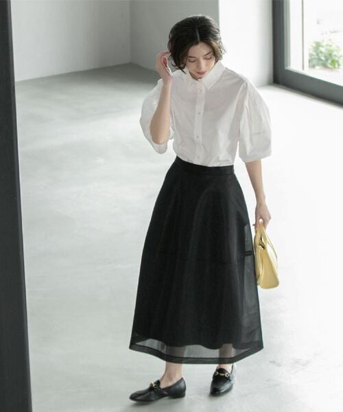 OPAQUE.CLIP / オペーク ドット クリップ シャツ・ブラウス | 《美人百花掲載》ランタンスリーブシャツ【洗濯機洗い可】 | 詳細8