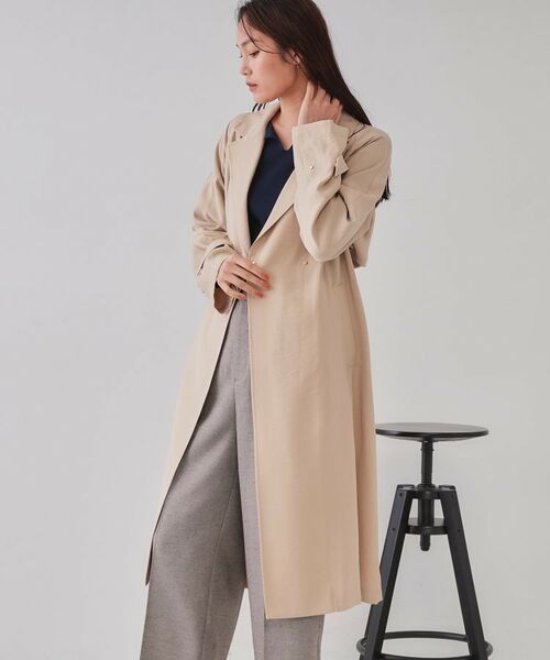 新品・未使用 洗える OPAQUE.CLIP リラクシーシングルコート ベージュ セール】 《大人百花掲載》リラクシートレンチコート【洗える