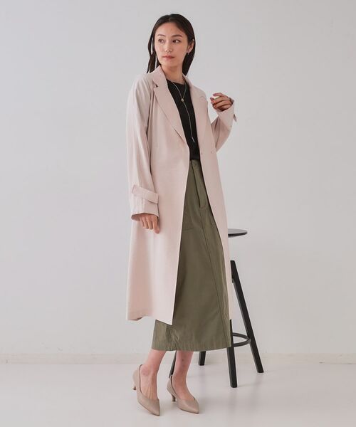 新品・未使用 洗える OPAQUE.CLIP リラクシーシングルコート ベージュ セール】 《大人百花掲載》リラクシートレンチコート【洗える