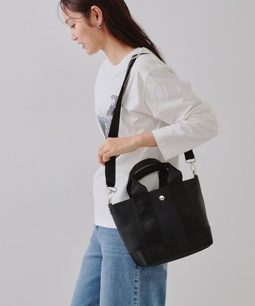 OPAQUE.CLIP / オペーク ドット クリップ ショルダーバッグ | 【2WAY】シュリンク合皮コンビミドルショルダーバッグ | 詳細3