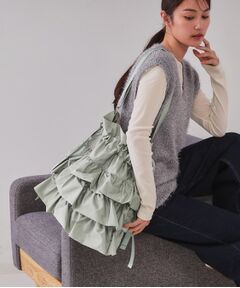 OPAQUE.CLIP / オペーク ドット クリップ ショルダーバッグ | 【長さ調整可能】ドロストリボンフリルティアードショルダーバッグ