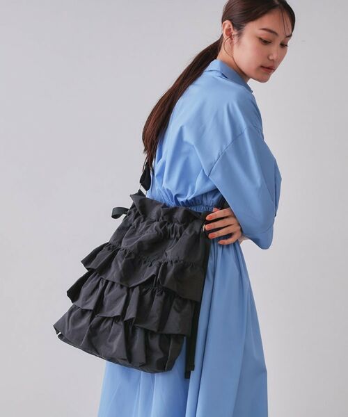 OPAQUE.CLIP / オペーク ドット クリップ ショルダーバッグ | 【長さ調整可能】ドロストリボンフリルティアードショルダーバッグ | 詳細1