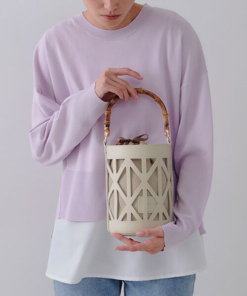 OPAQUE.CLIP / オペーク ドット クリップ ハンドバッグ | 【2WAY】バンブーハンドルデザインショルダーバッグ | 詳細7