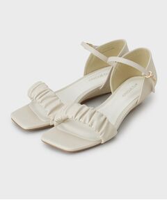 OPAQUE.CLIP / オペーク ドット クリップ サンダル | ギャザーフリルベルトウェッジソールサンダル