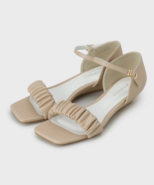 OPAQUE.CLIP / オペーク ドット クリップ サンダル | ギャザーフリルベルトウェッジソールサンダル | 詳細1