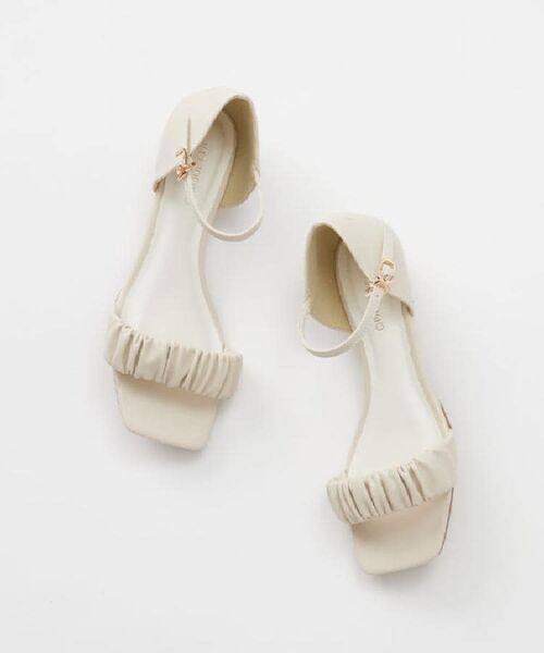 OPAQUE.CLIP / オペーク ドット クリップ サンダル | ギャザーフリルベルトウェッジソールサンダル | 詳細7