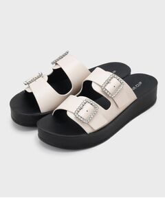 OPAQUE.CLIP / オペーク ドット クリップ サンダル | ビジューバックルダブルベルトサンダル