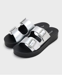 OPAQUE.CLIP / オペーク ドット クリップ サンダル | ビジューバックルダブルベルトサンダル