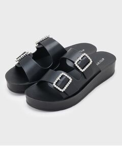 OPAQUE.CLIP / オペーク ドット クリップ サンダル | ビジューバックルダブルベルトサンダル