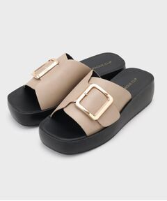 OPAQUE.CLIP / オペーク ドット クリップ サンダル | ゴールドバックルボリュームソールサンダル