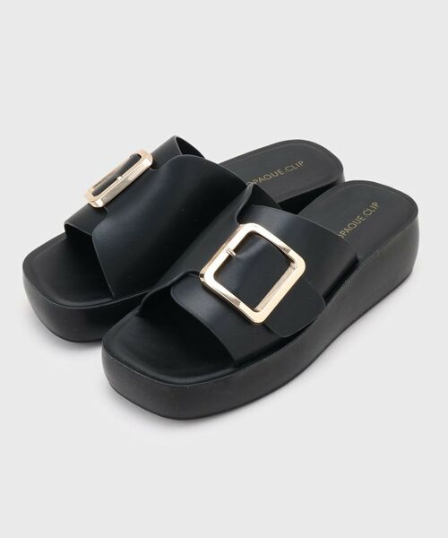 OPAQUE. CLIP/オペーク ドット クリップ ゴールドバックルボリュームソールサンダル ブラック(019) 03(24.0~24.5cm) OPAQUE. CLIP/オペーク ドット クリップ ゴールドバックルボリュームソールサンダル ブラック(019) 03(24.0~24.5cm)