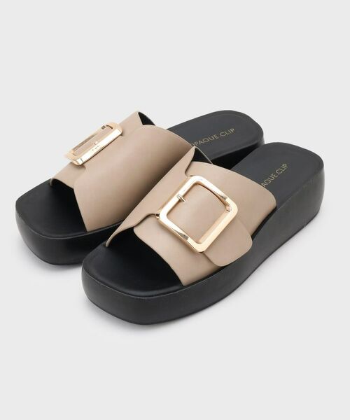 OPAQUE. CLIP/オペーク ドット クリップ ゴールドバックルボリュームソールサンダル ベージュ(052) 02(23.5~24.0cm) OPAQUE. CLIP/オペーク ドット クリップ ゴールドバックルボリュームソールサンダル ベージュ(052) 02(23.5~24.0cm)