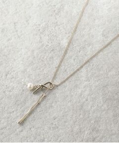 OPAQUE.CLIP / オペーク ドット クリップ ネックレス・ペンダント・チョーカー | 変型メタル×フェイクパールY字ネックレス