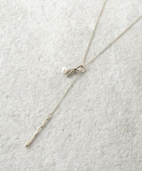 OPAQUE.CLIP / オペーク ドット クリップ ネックレス・ペンダント・チョーカー | 変型メタル×フェイクパールY字ネックレス | 詳細3