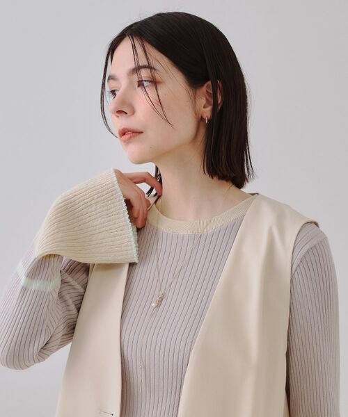 OPAQUE.CLIP / オペーク ドット クリップ ネックレス・ペンダント・チョーカー | 変型メタル×フェイクパールY字ネックレス | 詳細4