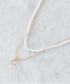 OPAQUE.CLIP / オペーク ドット クリップ ネックレス・ペンダント・チョーカー | ビーズ×チェーン ハートモチーフネックレス