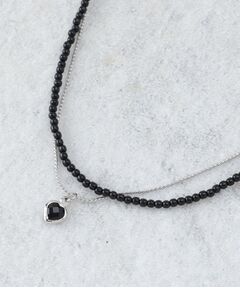 OPAQUE.CLIP / オペーク ドット クリップ ネックレス・ペンダント・チョーカー | ビーズ×チェーン ハートモチーフネックレス