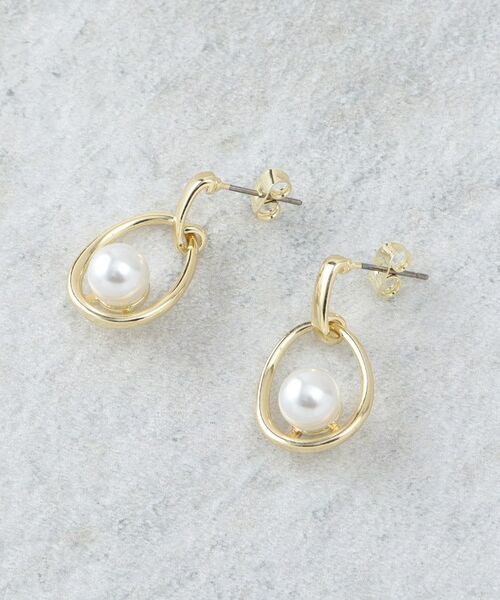 OPAQUE.CLIP / オペーク ドット クリップ ピアス・イヤリング | メタルオーバル×フェイクパールピアス | 詳細1