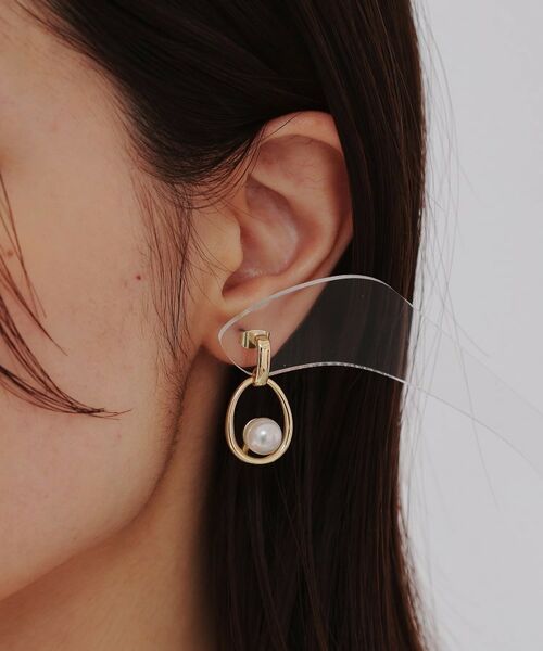 OPAQUE.CLIP / オペーク ドット クリップ ピアス・イヤリング | メタルオーバル×フェイクパールピアス | 詳細4