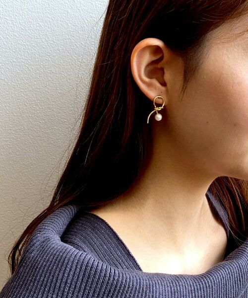 OPAQUE.CLIP / オペーク ドット クリップ ピアス・イヤリング | ねじりメタル×フェイクパールピアス | 詳細7