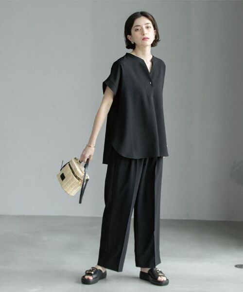 OPAQUE.CLIP / オペーク ドット クリップ シャツ・ブラウス | 《7色展開/SS-LLサイズ》ストレッチスキッパーブラウス/セットアップ対応【洗濯機洗い可/防シワ】 | 詳細12