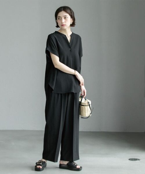 OPAQUE.CLIP / オペーク ドット クリップ シャツ・ブラウス | 《7色展開/SS-LLサイズ》ストレッチスキッパーブラウス/セットアップ対応【洗濯機洗い可/防シワ】 | 詳細13