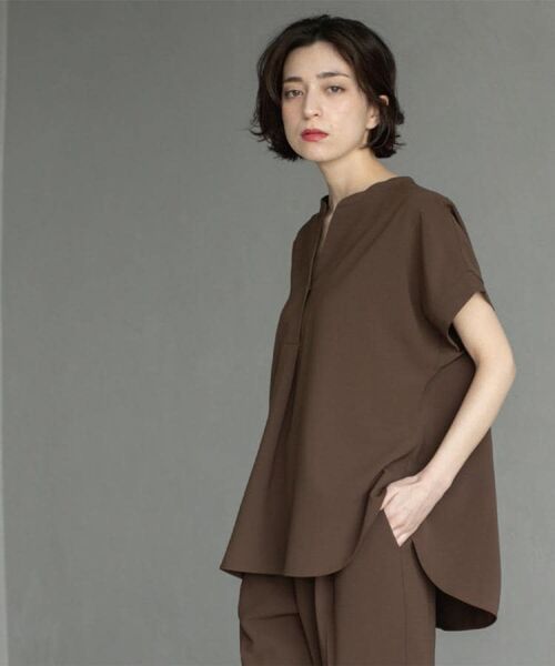 OPAQUE.CLIP / オペーク ドット クリップ シャツ・ブラウス | 《7色展開/SS-LLサイズ》ストレッチスキッパーブラウス/セットアップ対応【洗濯機洗い可/防シワ】 | 詳細14