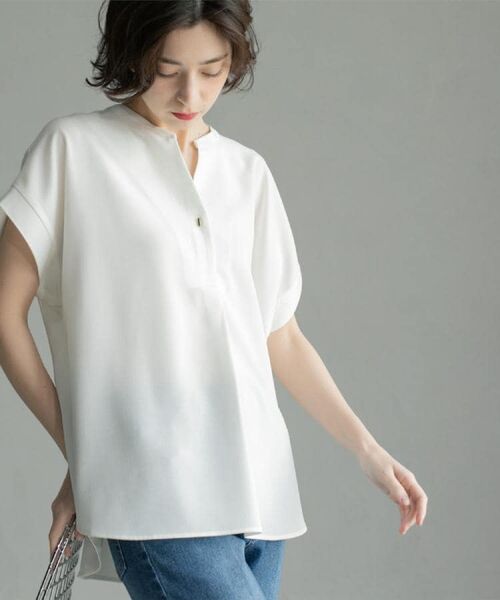 OPAQUE.CLIP / オペーク ドット クリップ シャツ・ブラウス | 《7色展開/SS-LLサイズ》ストレッチスキッパーブラウス/セットアップ対応【洗濯機洗い可/防シワ】 | 詳細2