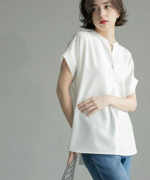 OPAQUE. CLIP/オペーク ドット クリップ 《7color/SS-LLsize》ストレッチスキッパーブラウス/セットアップ対応【洗濯機洗い可/防シワ】 ホワイト(001) 40(L) OPAQUE. CLIP/オペーク ドット クリップ 《7color/SS-LLsize》ストレッチスキッパーブラウス/セットアップ対応【洗濯機洗い可/防シワ】 ホワイト(001) 40(L)