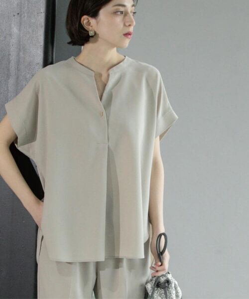 OPAQUE. CLIP/オペーク ドット クリップ 《7color/SS-LLsize》ストレッチスキッパーブラウス/セットアップ対応【洗濯機洗い可/防シワ】 ライトベージュ(051) 42(LL) OPAQUE. CLIP/オペーク ドット クリップ 《7color/SS-LLsize》ストレッチスキッパーブラウス/セットアップ対応【洗濯機洗い可/防シワ】 ライトベージュ(051) 42(LL)