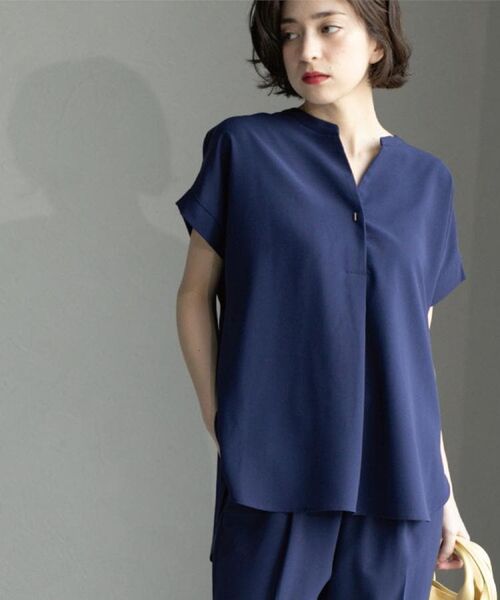 OPAQUE. CLIP/オペーク ドット クリップ 《7color/SS-LLsize》ストレッチスキッパーブラウス/セットアップ対応【洗濯機洗い可/防シワ】 ブルー(093) 36(S) OPAQUE. CLIP/オペーク ドット クリップ 《7color/SS-LLsize》ストレッチスキッパーブラウス/セットアップ対応【洗濯機洗い可/防シワ】 ブルー(093) 36(S)
