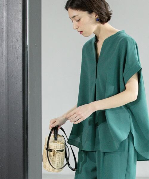 OPAQUE. CLIP/オペーク ドット クリップ 《7color/SS-LLsize》ストレッチスキッパーブラウス/セットアップ対応【洗濯機洗い可/防シワ】 グリーン(822) 34(SS) OPAQUE. CLIP/オペーク ドット クリップ 《7color/SS-LLsize》ストレッチスキッパーブラウス/セットアップ対応【洗濯機洗い可/防シワ】 グリーン(822) 34(SS)