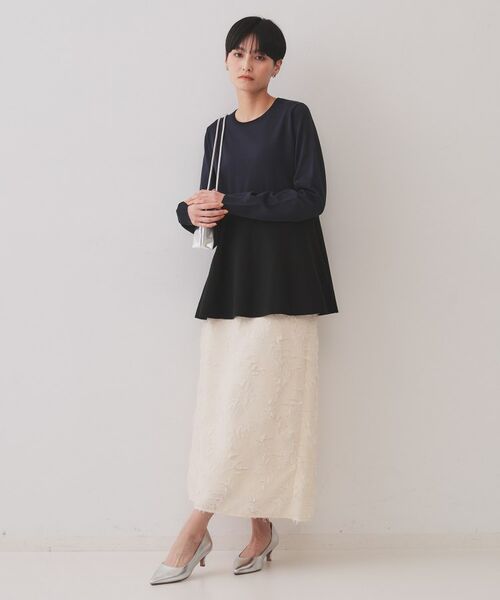 OPAQUE.CLIP / オペーク ドット クリップ ニット・セーター | 配色ペプラムニット【洗濯機洗い可／抗ピル】 | 詳細10