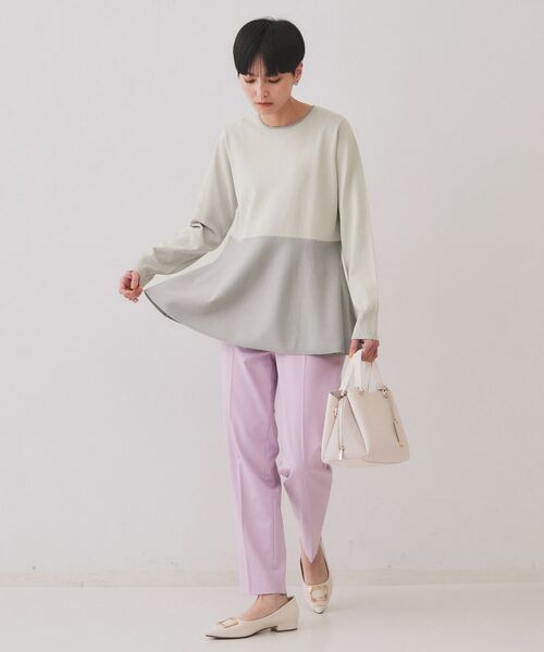 OPAQUE.CLIP / オペーク ドット クリップ ニット・セーター | 配色ペプラムニット【洗濯機洗い可／抗ピル】 | 詳細2