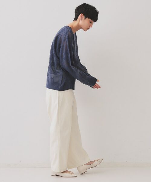 OPAQUE.CLIP / オペーク ドット クリップ ニット・セーター | フワラー柄シアーメッシュニット【洗濯機洗い可】 | 詳細11