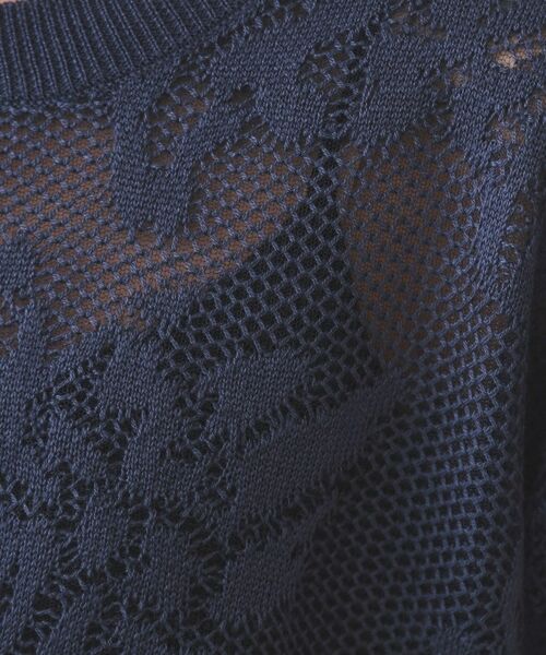OPAQUE.CLIP / オペーク ドット クリップ ニット・セーター | フワラー柄シアーメッシュニット【洗濯機洗い可】 | 詳細12