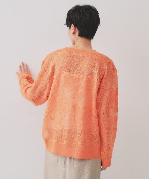 OPAQUE.CLIP / オペーク ドット クリップ ニット・セーター | フワラー柄シアーメッシュニット【洗濯機洗い可】 | 詳細15