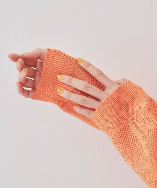 OPAQUE.CLIP / オペーク ドット クリップ ニット・セーター | フワラー柄シアーメッシュニット【洗濯機洗い可】 | 詳細18