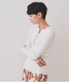 OPAQUE.CLIP / オペーク ドット クリップ ニット・セーター | ヘンリーネックリブニット【洗濯機洗い可】