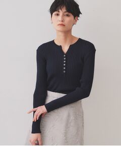 OPAQUE.CLIP / オペーク ドット クリップ ニット・セーター | ヘンリーネックリブニット【洗濯機洗い可】