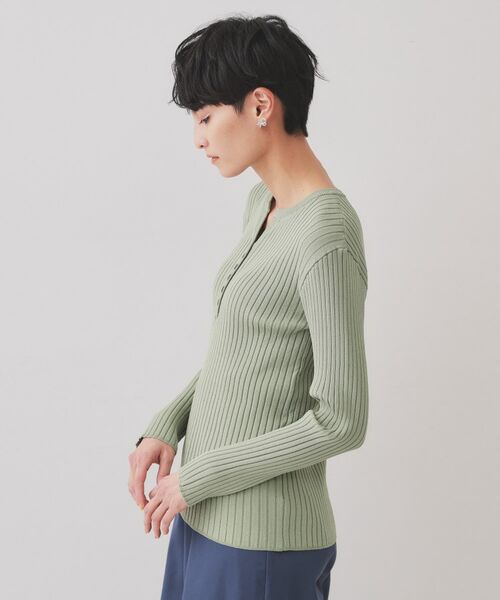 OPAQUE.CLIP / オペーク ドット クリップ ニット・セーター | ヘンリーネックリブニット【洗濯機洗い可】 | 詳細14