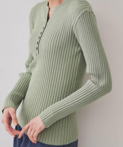 OPAQUE.CLIP / オペーク ドット クリップ ニット・セーター | ヘンリーネックリブニット【洗濯機洗い可】 | 詳細17