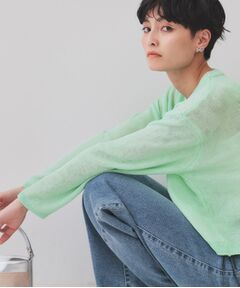 OPAQUE.CLIP / オペーク ドット クリップ ニット・セーター | ラメライン配色使いリラクシーニット【洗濯機洗い可】